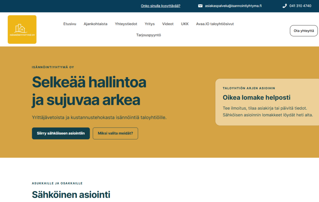 Isännöintiyhtymän WordPress meni next levelille !