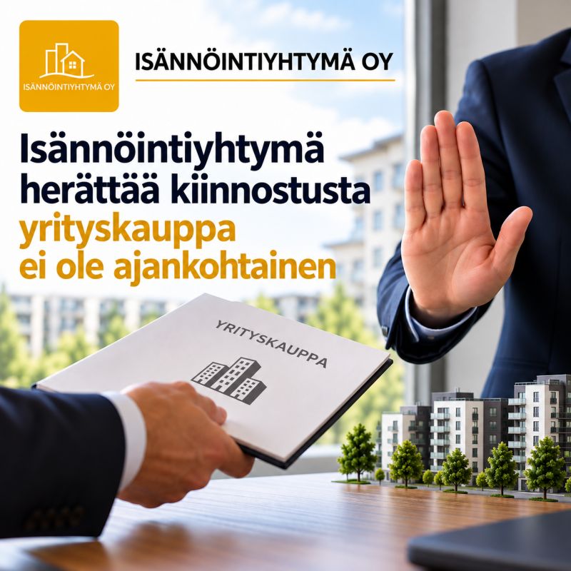 Isännöintiyhtymä herättää kiinnostusta! Yrityskauppa ei ajankohtainen